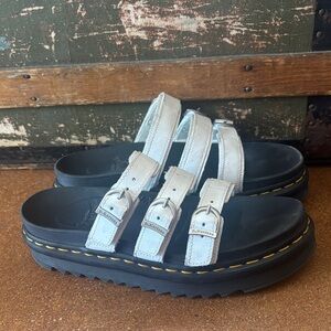 Like-new Dr Marten’s AirWair Blaire Slide Sandals Shoes, White  Leather, 9